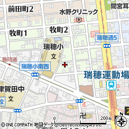 愛知県名古屋市瑞穂区牧町3丁目25周辺の地図