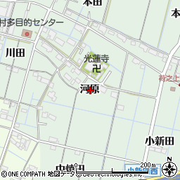 愛知県弥富市荷之上町河原周辺の地図