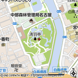 白鳥庭園周辺の地図