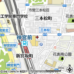 神宮前駅東口接骨院周辺の地図