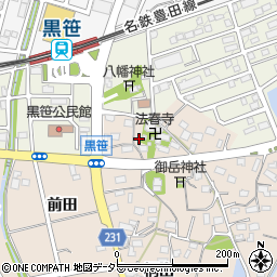 愛知県みよし市黒笹町寺山974周辺の地図
