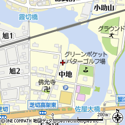 愛知県海部郡蟹江町蟹江新田中地周辺の地図
