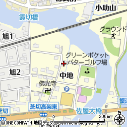 愛知県蟹江町（海部郡）蟹江新田（中地）周辺の地図