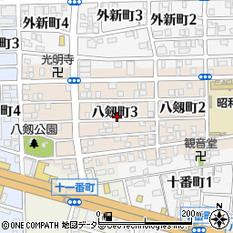 愛知県名古屋市中川区八剱町3丁目周辺の地図