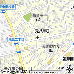 愛知県名古屋市天白区元八事周辺の地図