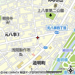 中日新聞　八事専売店周辺の地図
