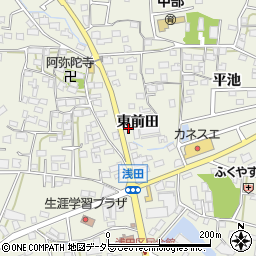 愛知県日進市浅田町東前田周辺の地図