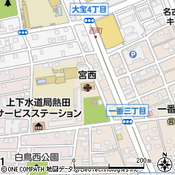 名古屋市役所子ども青少年局　宮西保育園周辺の地図