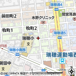 愛知県名古屋市瑞穂区牧町2丁目66周辺の地図