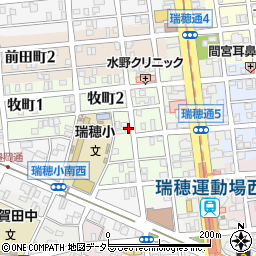 愛知県名古屋市瑞穂区牧町周辺の地図
