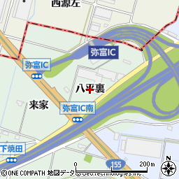 愛知県弥富市荷之上町（八平裏）周辺の地図