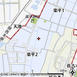 愛知県弥富市楽平周辺の地図