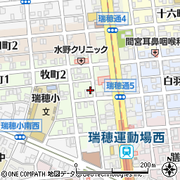 愛知県名古屋市瑞穂区牧町2丁目61周辺の地図