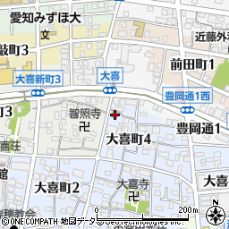 名古屋大喜郵便局 ＡＴＭ周辺の地図