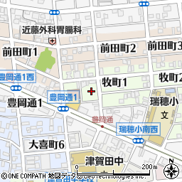 愛知県名古屋市瑞穂区牧町1丁目32周辺の地図