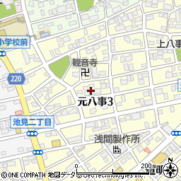 愛知県名古屋市天白区元八事3丁目周辺の地図