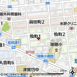 愛知県名古屋市瑞穂区牧町1丁目周辺の地図