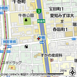 愛知県名古屋市瑞穂区牛巻町14周辺の地図
