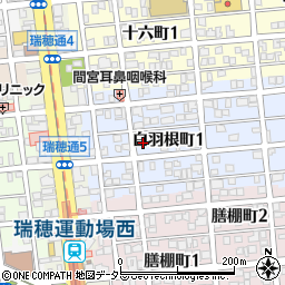 〒467-0014 愛知県名古屋市瑞穂区白羽根町の地図