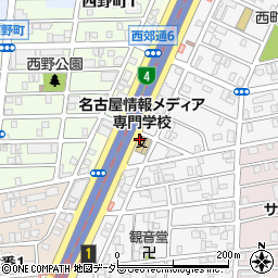 北海道情報大学　名古屋教育センター周辺の地図
