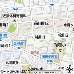 愛知県名古屋市瑞穂区牧町1丁目29周辺の地図