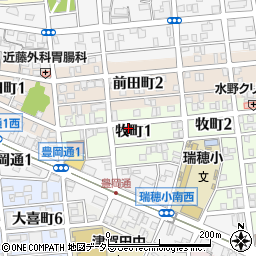 愛知県名古屋市瑞穂区牧町1丁目28周辺の地図