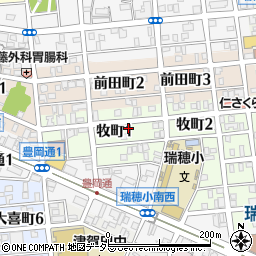 愛知県名古屋市瑞穂区牧町1丁目23周辺の地図