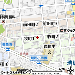 愛知県名古屋市瑞穂区牧町1丁目20周辺の地図