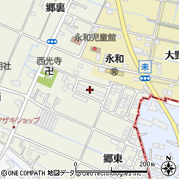 愛知県愛西市鰯江町郷中周辺の地図
