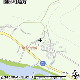 京都府南丹市園部町越方水上周辺の地図