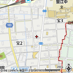 愛知県蟹江町（海部郡）宝周辺の地図