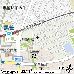 みよし市役所　黒笹ふれあいセンター周辺の地図