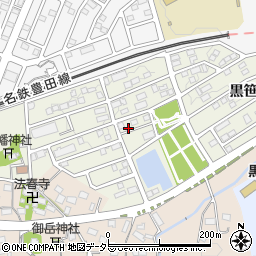 愛知県みよし市黒笹周辺の地図