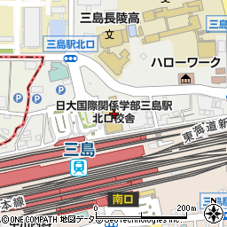 日本大学　国際関係学部三島駅北口校舎周辺の地図