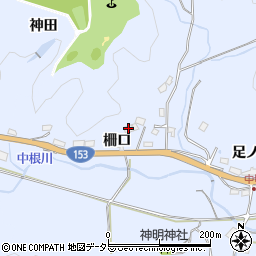 愛知県豊田市中切町（柵口）周辺の地図