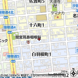 愛知県名古屋市瑞穂区十六町1丁目102周辺の地図