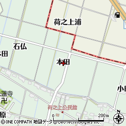 愛知県弥富市荷之上町本田周辺の地図