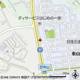 愛知県日進市折戸町東山周辺の地図
