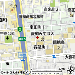 愛知県名古屋市瑞穂区春敲町1丁目2周辺の地図