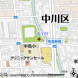 中島中央公園トイレ周辺の地図