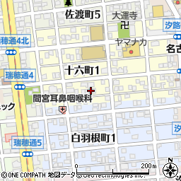 愛知県名古屋市瑞穂区十六町1丁目90周辺の地図