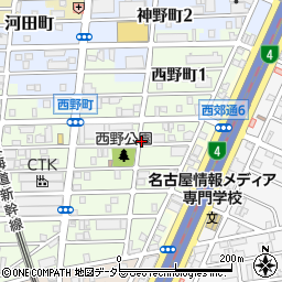 愛知県名古屋市熱田区西野町周辺の地図