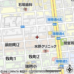 愛知県名古屋市瑞穂区前田町3丁目8周辺の地図