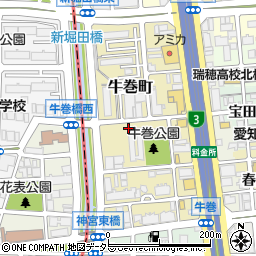 愛知県名古屋市瑞穂区牛巻町周辺の地図