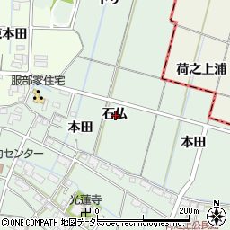 愛知県弥富市荷之上町石仏周辺の地図