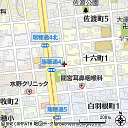 愛知県名古屋市瑞穂区十六町1丁目78周辺の地図