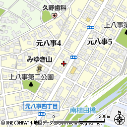 餅文總本店元八事店周辺の地図