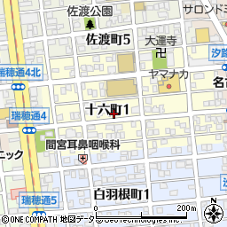 愛知県名古屋市瑞穂区十六町1丁目71周辺の地図