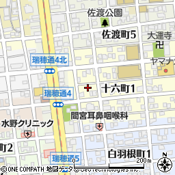 愛知県名古屋市瑞穂区十六町1丁目53周辺の地図