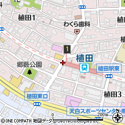 植田駅前周辺の地図